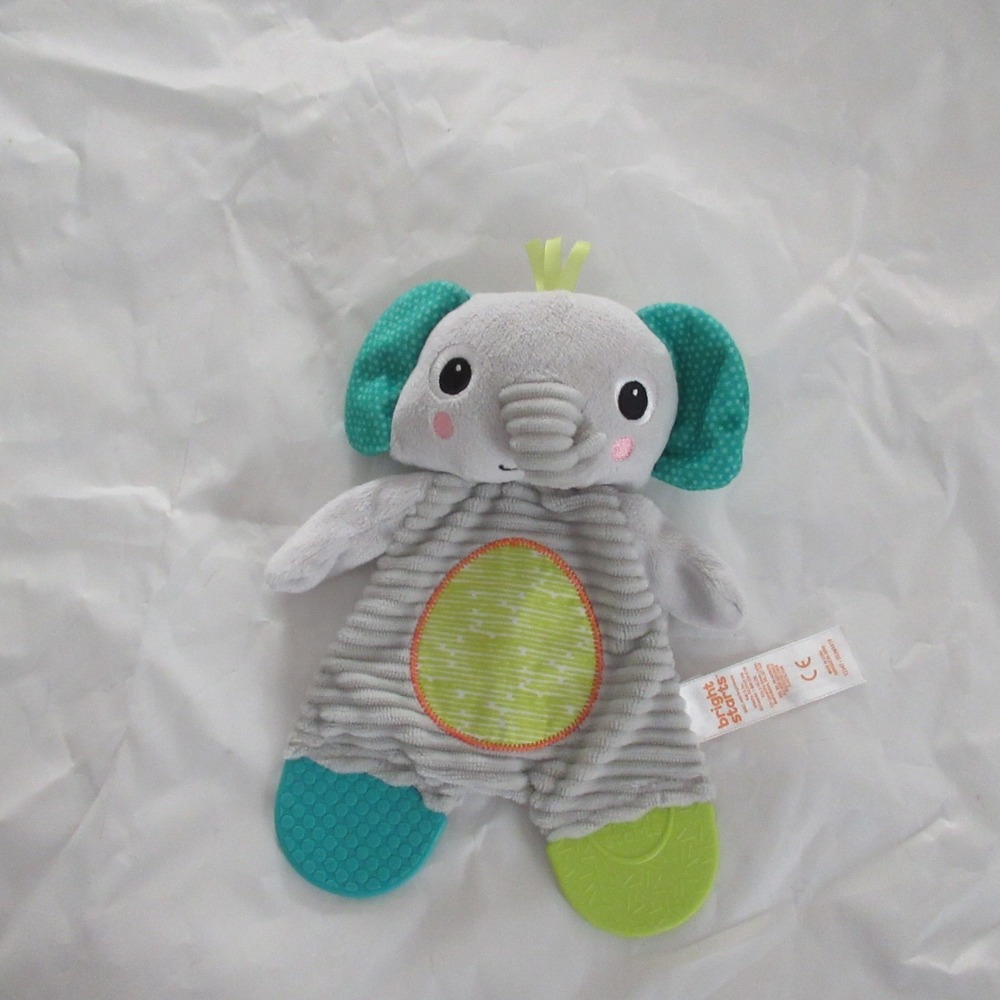 Bright Starts Elephant Plush Lovey Security Blanket Teether